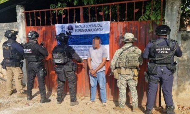 Marina en coordinación interinstitucional aseguró material diverso y erradicó un plantío ilícito, en Michoacán