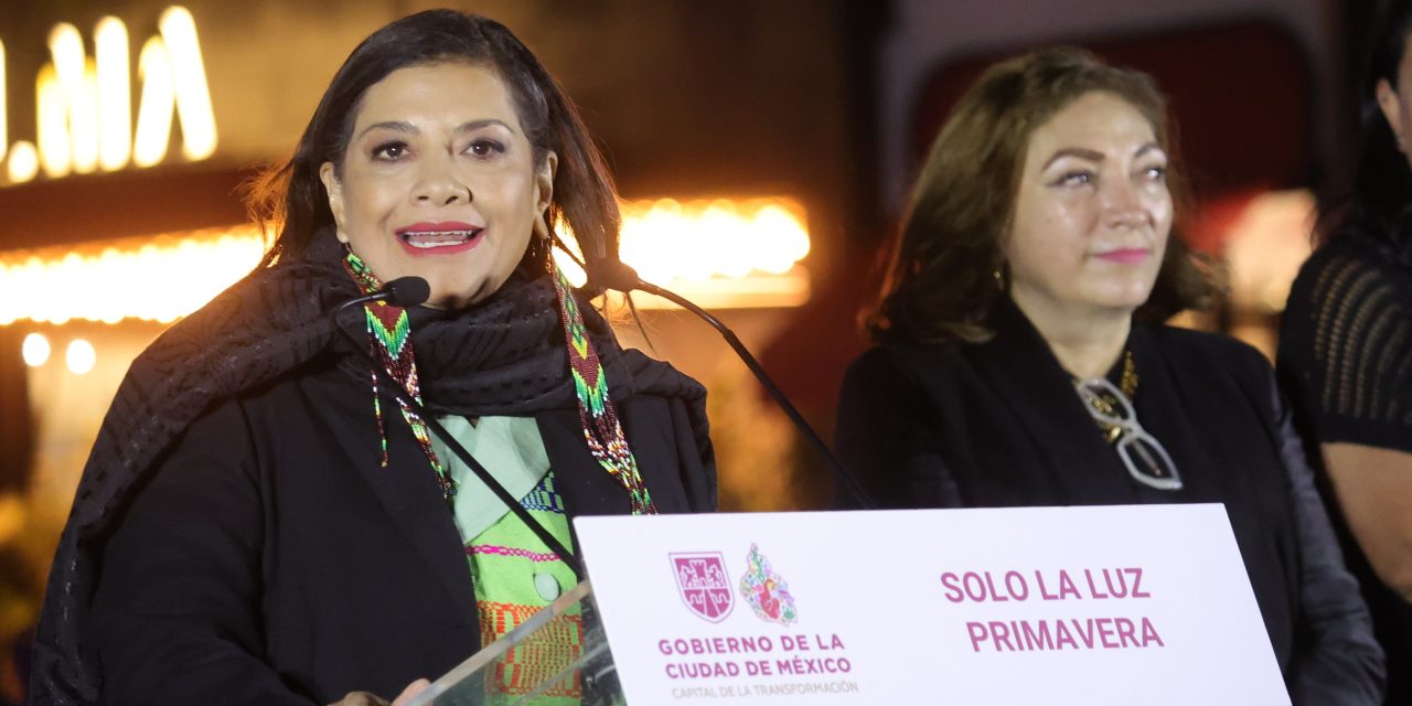 La Jefa de Gobierno convierte Paseo de la Reforma en corredor de arte y luz, con el Festival FILUX: “Sólo la Luz, Primavera”